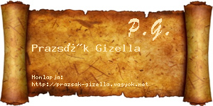 Prazsák Gizella névjegykártya