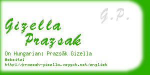 gizella prazsak business card